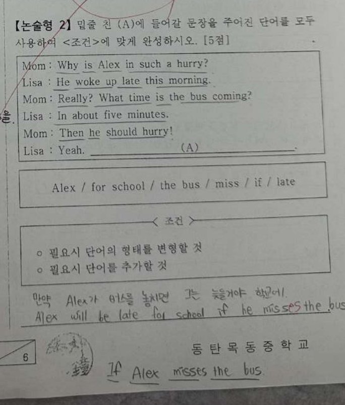 논술형 2번 문항