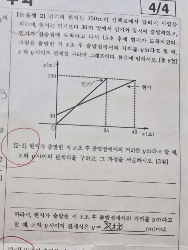 논술형 2-1번 문항