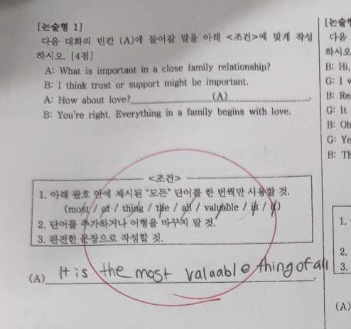 논술형 1번 문항