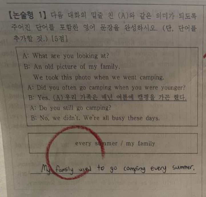 논술형 1번 문항